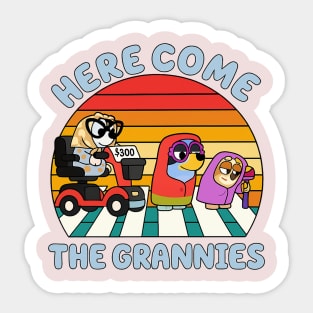 Bluey-Style Funny Grannies Retro Scene Sticker